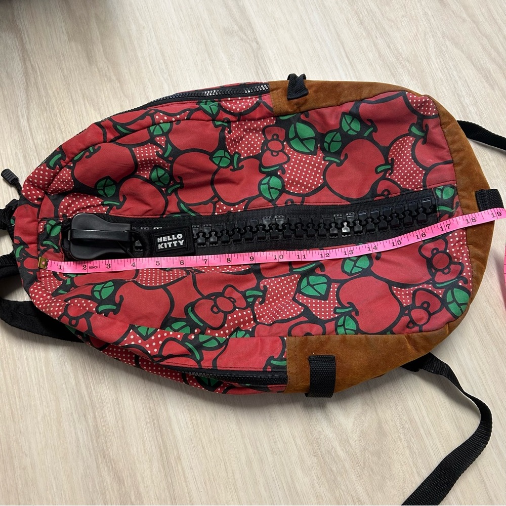 Hello Kitty X Ecomo‎ Red Apple Large Zipper Backpack RARE - Picture 9 of 13